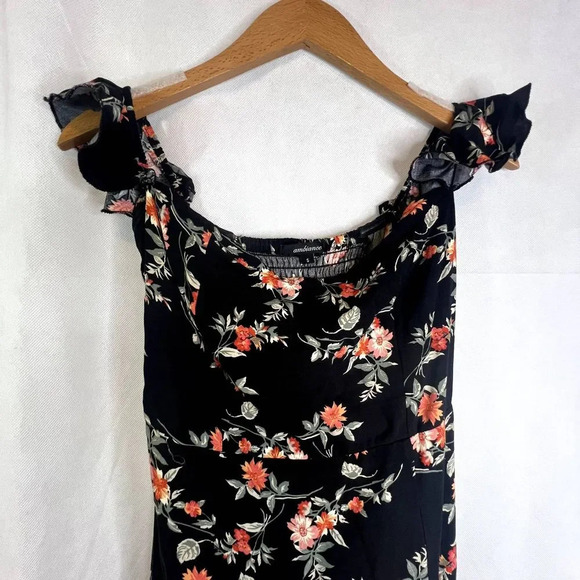Ambiance Floral Flutter‎ Sleeve Maxi Dress Split Skirt Size Small - Picture 3 of 13